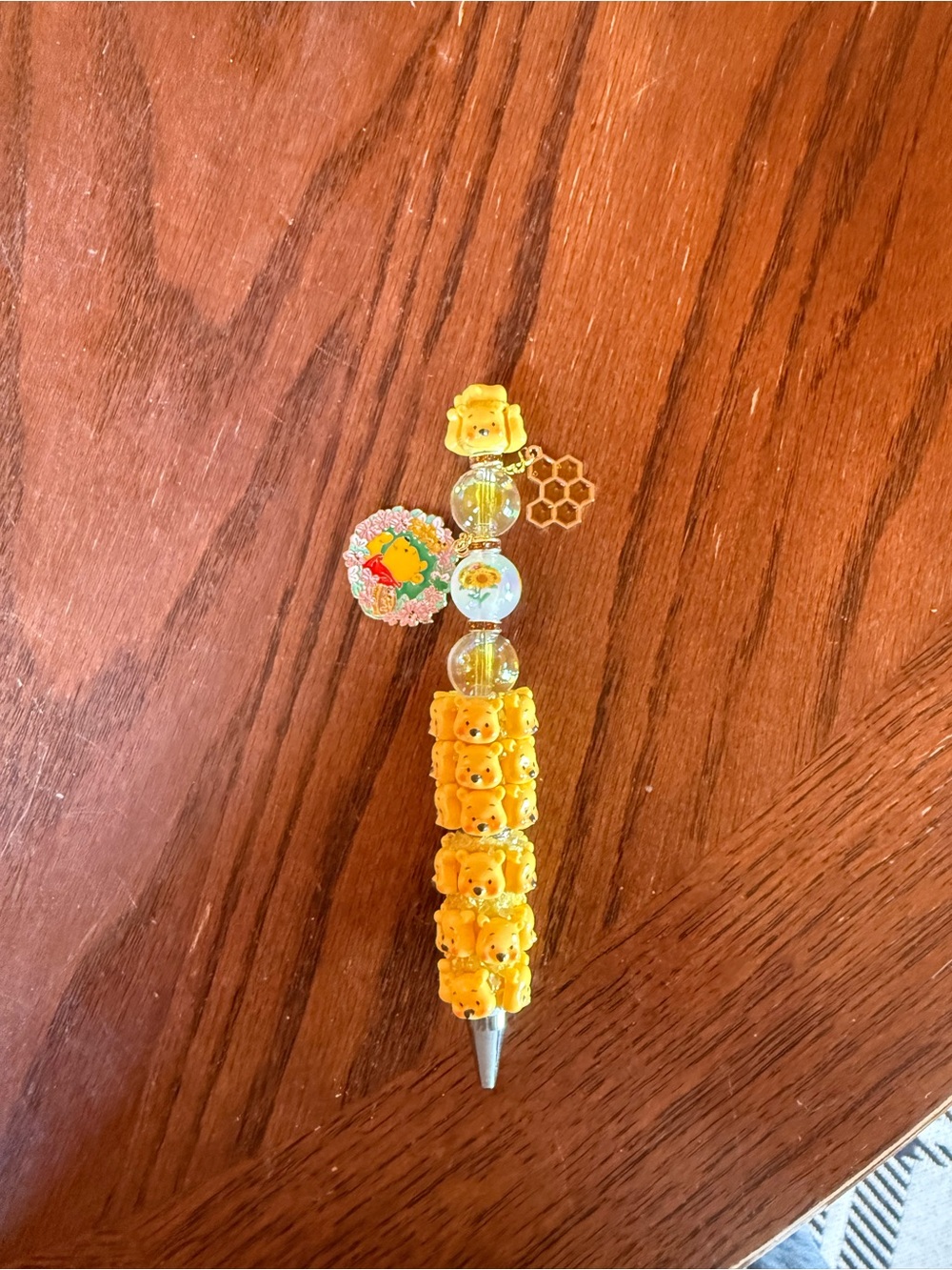 Yellow Pooh Beaded Ballpoint Pen